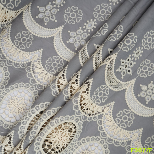 Lace Work Hakoba Crepe Fabric-F3677