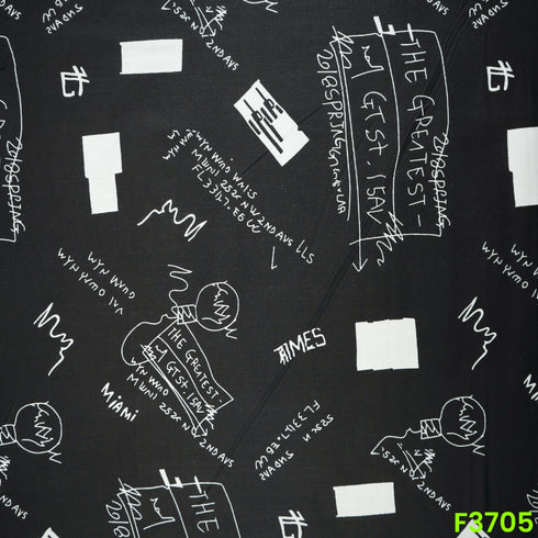 Printed Rayon Cotton Fabric-F3705