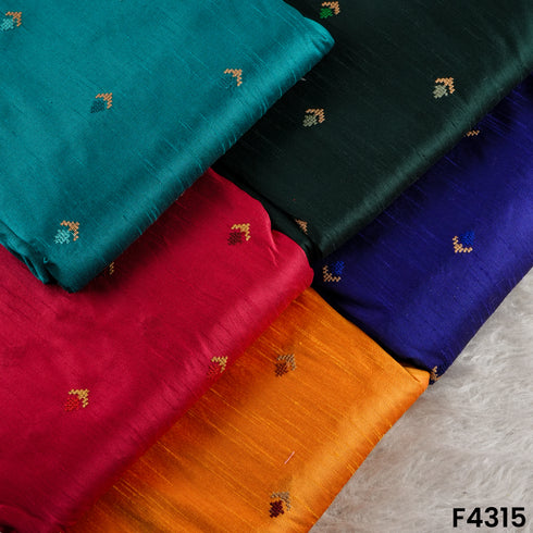 Thread Buti Work Raw Silk Fabric- F4315