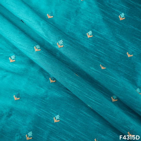 Thread Buti Work Raw Silk Fabric- F4315