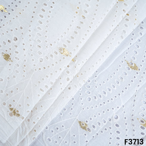 Hakoba Chikankari Zari Work Cambric Cotton Fabric-F3713