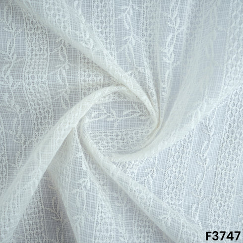 Thread Embroidered Kota Cotton Fabric-F3747