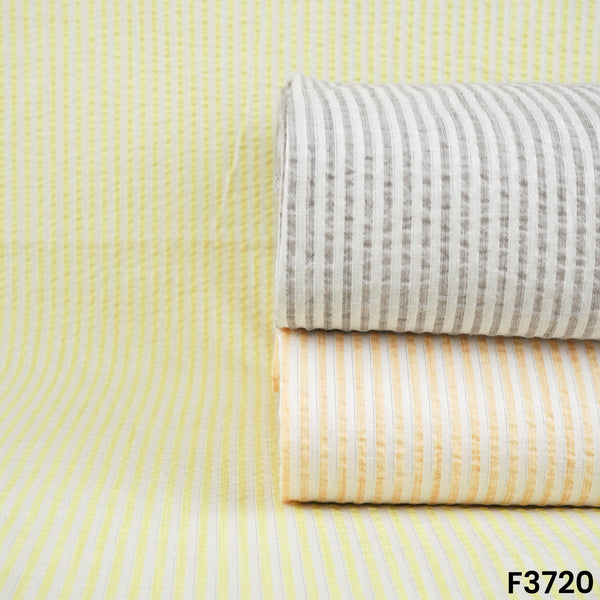 Stripes Print Lurex Seer Sakkar Cotton Fabric-3720