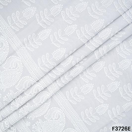 Thread Embroidered Cambric Cotton Fabric-3726