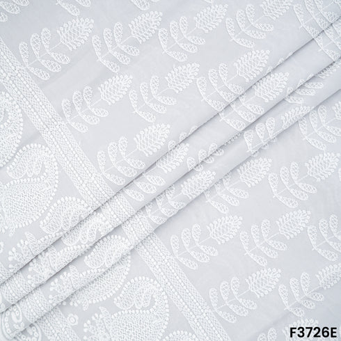 Thread Embroidered Cambric Cotton Fabric-3726