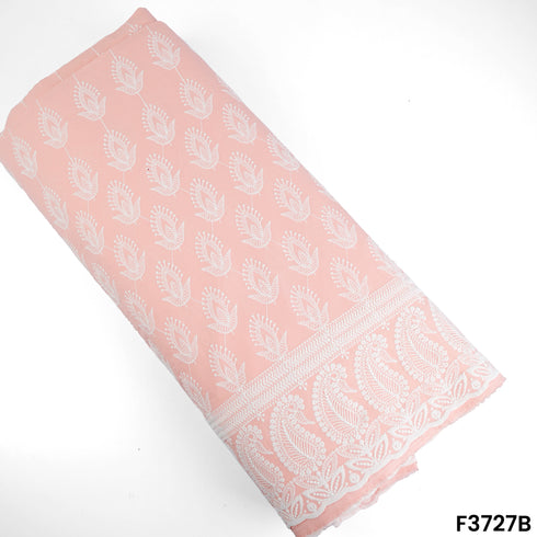 Thread Embroidered Cambric Cotton Fabric-3727