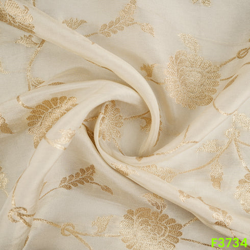 Dyeable Zari Work Shimmer Tissue Fabric F3734