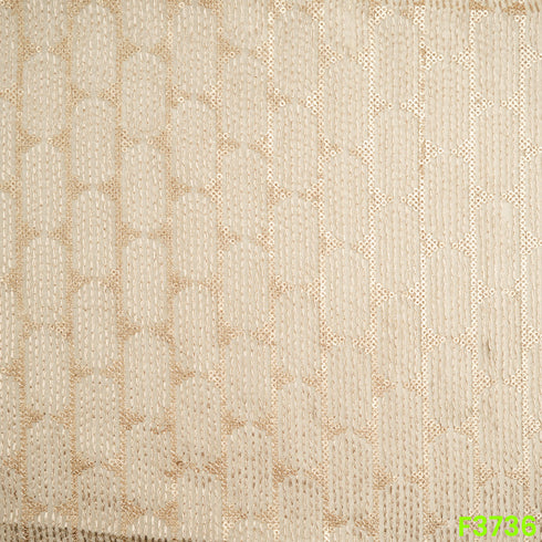 Dyeable Zari Sequins Embroidered Shimmer Tissue Fabric-F3736