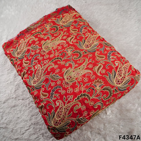 Printed Zari Sequins Embroidered Chinon Chiffon Fabric-F4347