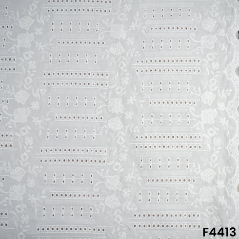 Hakoba Thread Emroidered Crepe Fabric-F4413