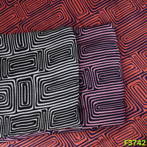 Digital Print Satin Crepe Fabric-F3742