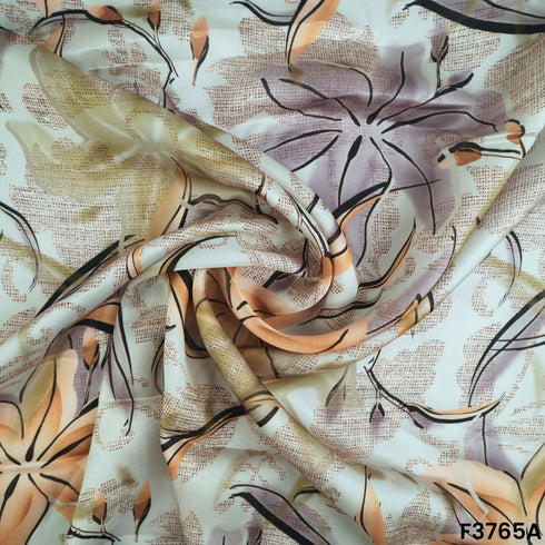Digital Print Satin Crepe Fabric-F3765