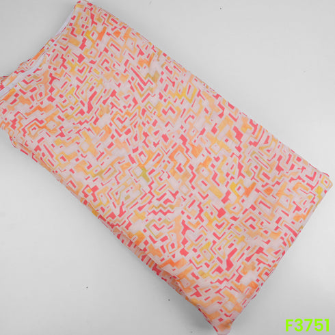 Digital Print Satin Crepe Fabric-F3751
