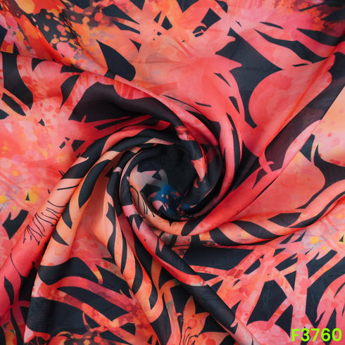 Digital Print Satin Crepe Fabric-F3760