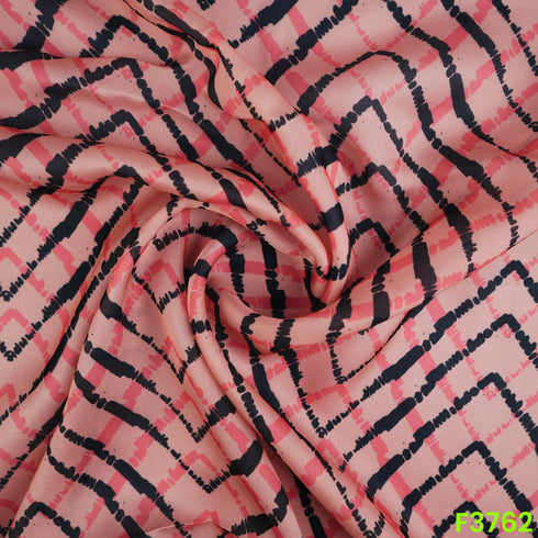 Digital Print Satin Crepe Fabric-F3762