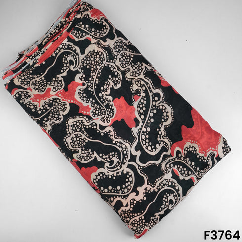 Digital Print Satin Crepe Fabric-F3764