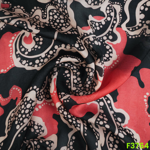 Digital Print Satin Crepe Fabric-F3764