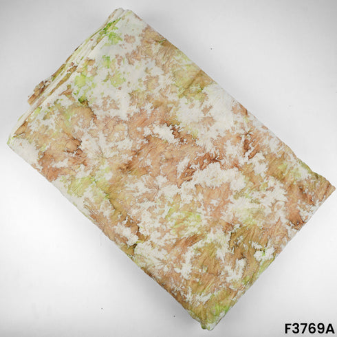 Printed Thread Embroidered Cambric Cotton Fabric-F3769