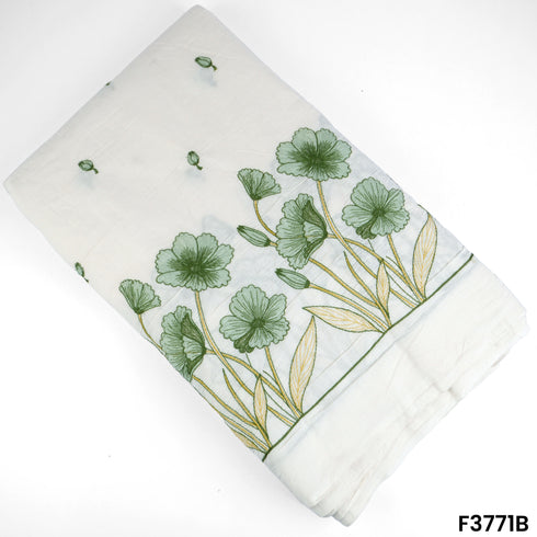 Thread Embroidered Cambric Cotton Fabric-F3771