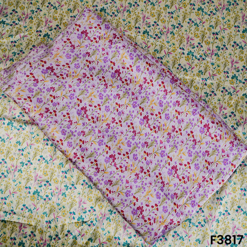 Floral Print Japani Satin Fabric- F3817