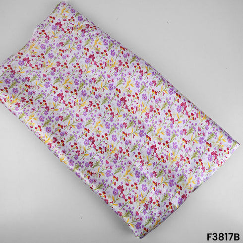 Floral Print Japani Satin Fabric- F3817