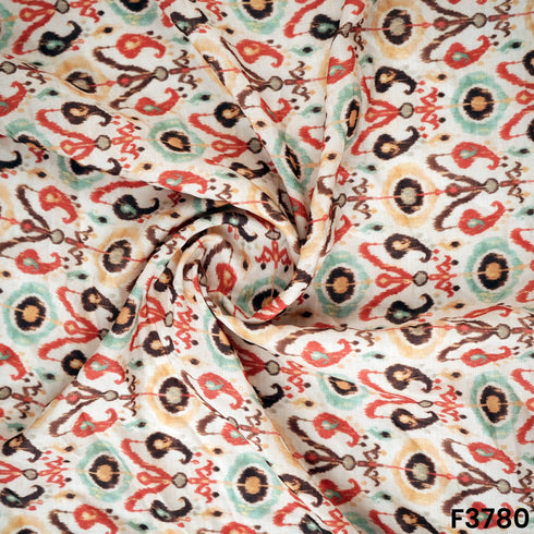 Patola Print Muslin Cotton Fabric- F3780