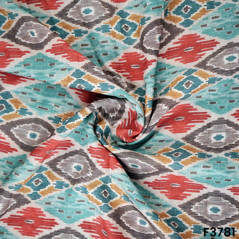 Patola Print Muslin Cotton Fabric- F3781