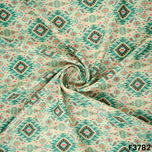 Patola Print Muslin Cotton Fabric- F3782
