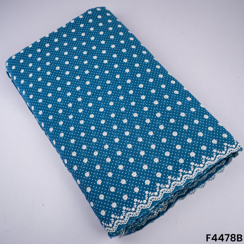 Thread Embroidered Cotton Fabric- F4478