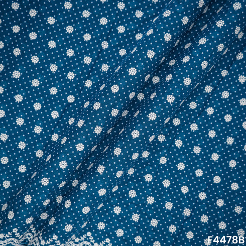 Thread Embroidered Cotton Fabric- F4478