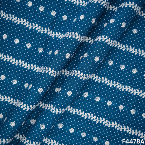 Thread Embroidered Cotton Fabric- F4478