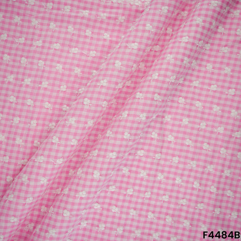 Check Thread Work Cotton Fabric- F4484