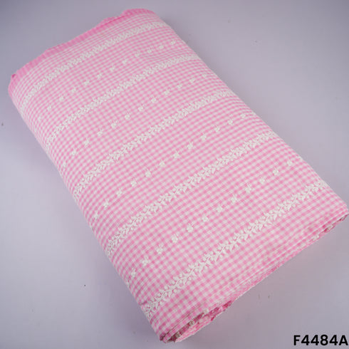 Check Thread Work Cotton Fabric- F4484