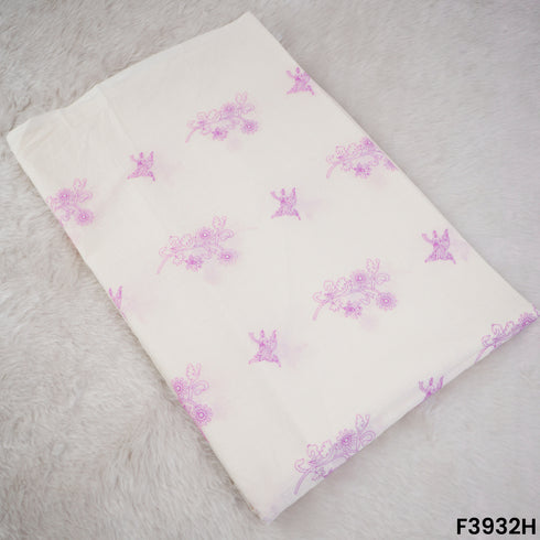 Thread Embroidered Mul Cotton Fabric- F3932