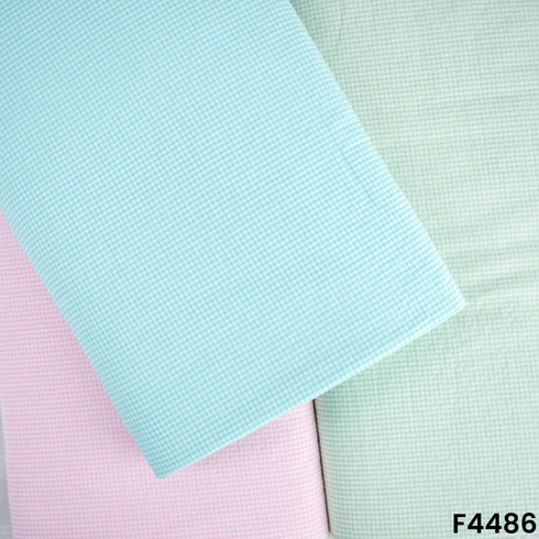 Check Cambric Cotton Fabric- F4486