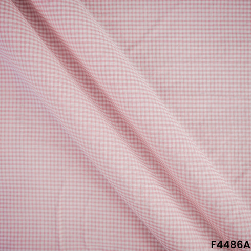 Check Cambric Cotton Fabric- F4486