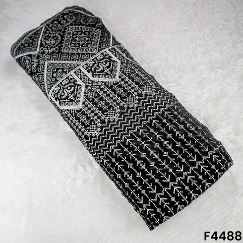 Embroidered Thread Sequins Velvet Fabric - F4488