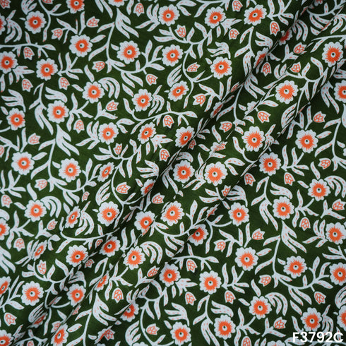 Flower Print Cotton Fabric- F3792