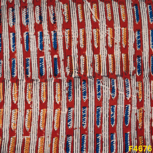 Block Print Handloom Cotton Fabric- F4676