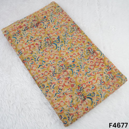 Kalamkari Print Handloom Cotton Fabric- F4677