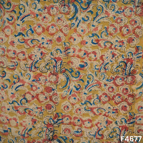 Kalamkari Print Handloom Cotton Fabric- F4677