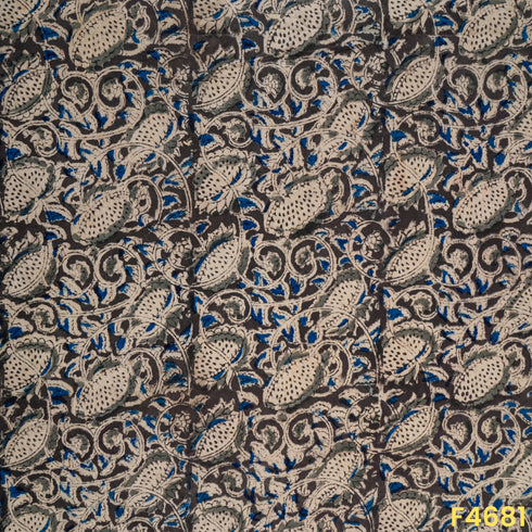 Kalamkari Print Hnadloom Cotton Fabric- F4681