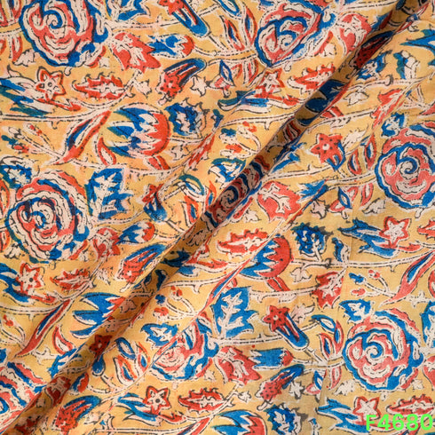 Kalamkari Print Handloom Cotton Fabric- F4680