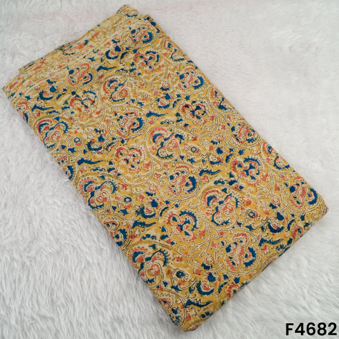 Kalamkari Print Hnadloom Cotton Fabric- F4682