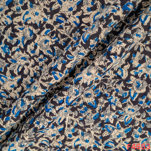 Kalamkari Print Hnadloom Cotton Fabric- F4683