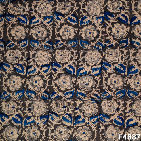 Kalamkari Print Handloom Cotton Fabric- F4687