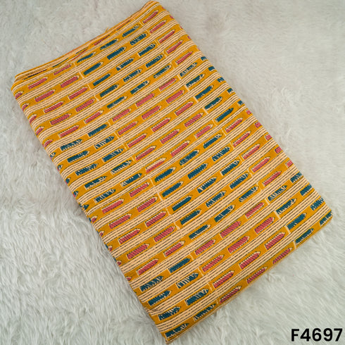 Kalamkari Print Cambric Cotton Fabric- F4697