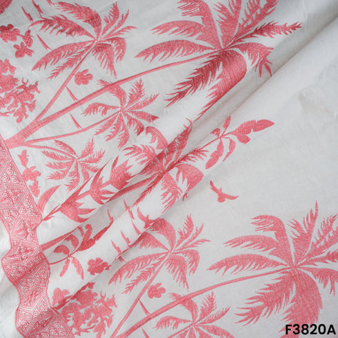 Thread Embroidered Kora Cotton Fabric- F3820