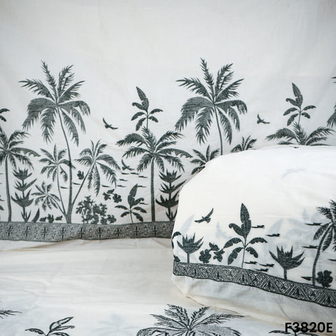 Thread Embroidered Kora Cotton Fabric- F3820