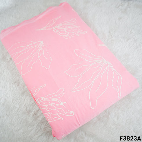 Thread Embroidered Mul Cotton Fabric- F3823